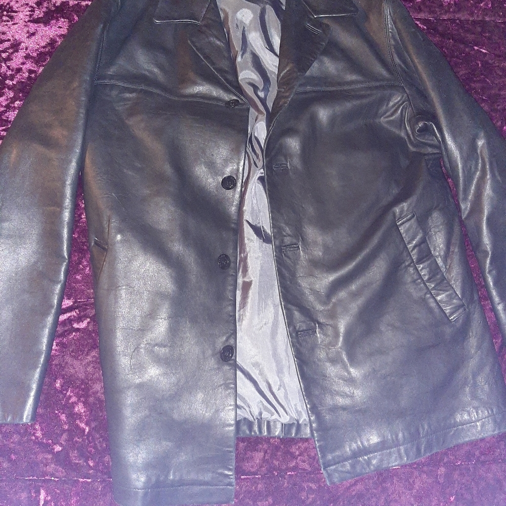 Kenneth Cole Leather Blazer XL